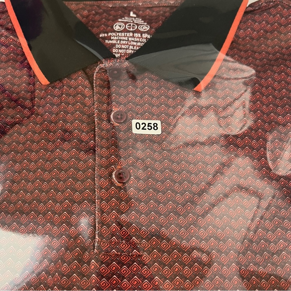 Men's Burgundy Polo Shirt- Size L - Picture 7 of 7